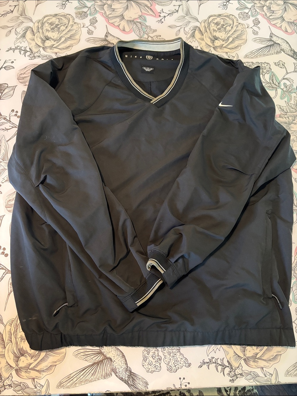 Nike Men's Black V-Neck Pullover with White Trim